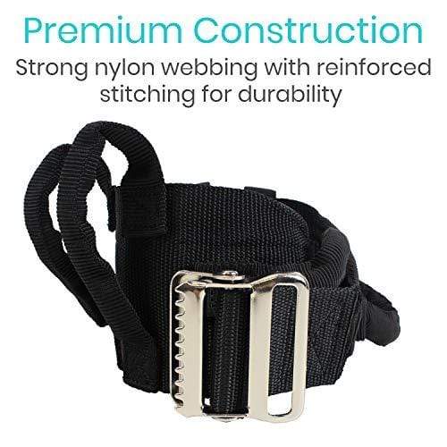 Vive Transfer Belt with Handles - Medical Nursing Safety Gait Patient Assist - Bariatric, Pediatric, Elderly, Handicap, Occupational & Physical Therapy - PT Gate Strap Quick Release Metal Buckle