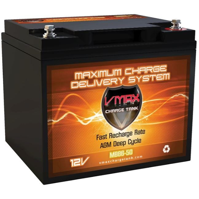Vmaxtanks MB86-50 12V/50Ah High Performance AGM Deep Cycle Battery