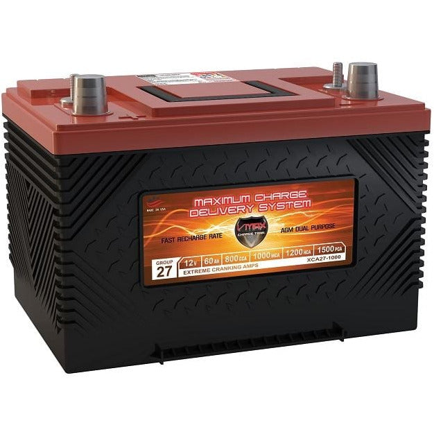 Vmaxtanks XCA27-1000 12V/60Ah Xtreme Cranking Amps AGM Deep Cycle Battery