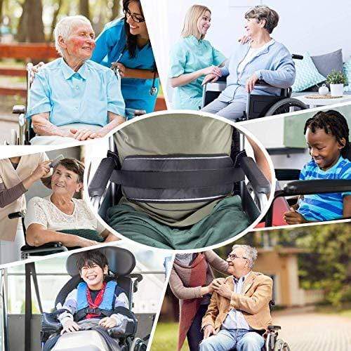 Wheelchair Seat Belt Safety Belt Fixed Elderly Belt Constrained Bands with Adjustable Straps Patients Cares Safety Harness Chair Waist Lap Strap for Elderly (Black)