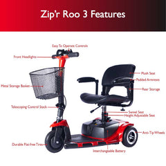 Zip'r Roo 12V/12Ah 3-Wheel Mobility Scooter ZIP10