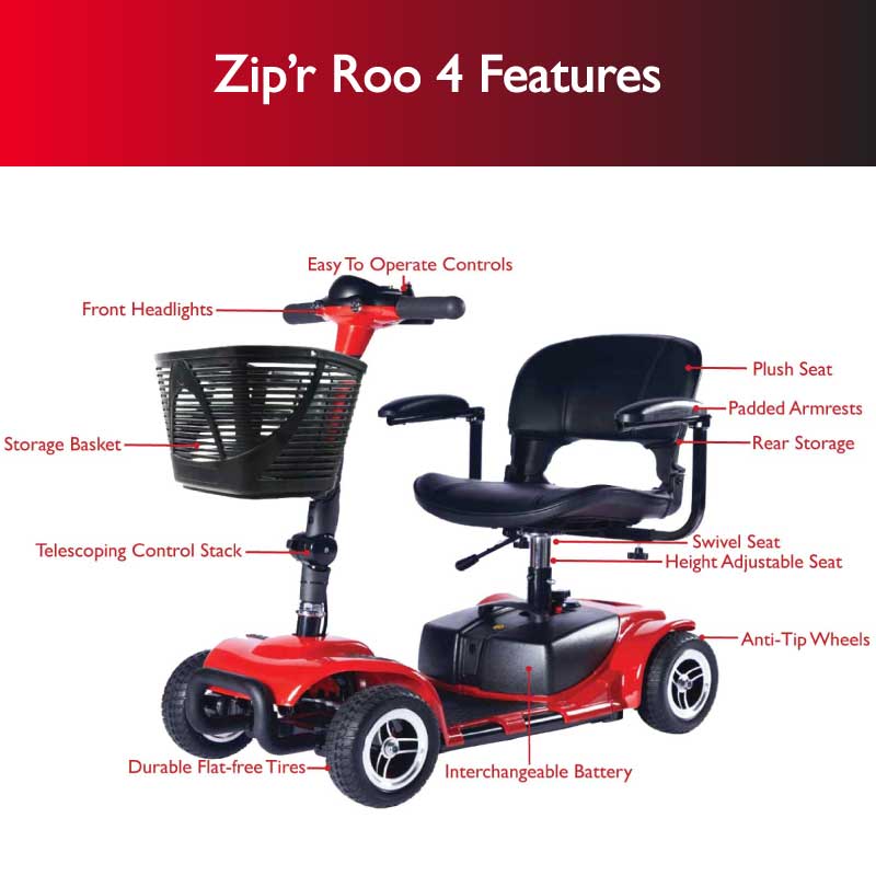 Zip'r Roo 4-Wheel Mobility Scooter ZIP11